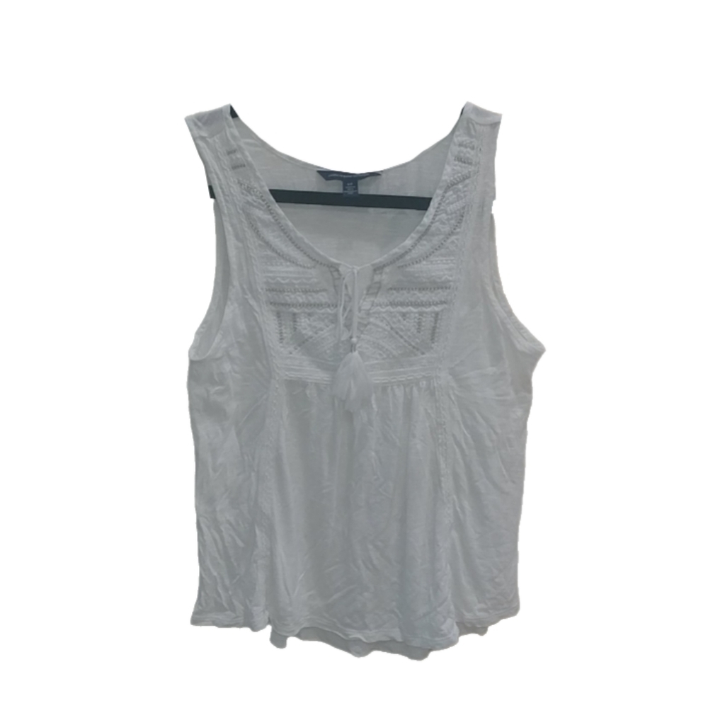 AEO Women's Sleeveless Embroidered Top White Sz S​